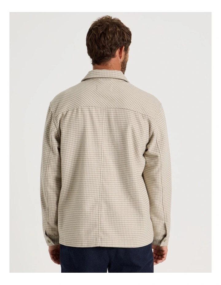 Wool Blend Shacket in Cream image 6