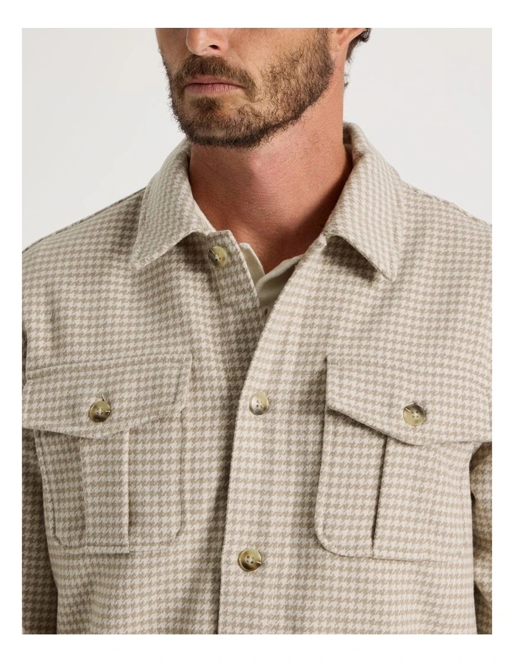 Wool Blend Shacket in Cream image 7