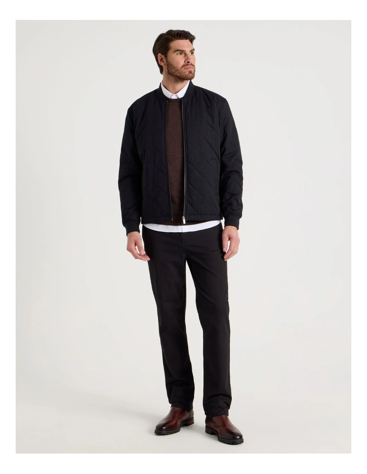 Diamond Quilt Puffer Jacket in Black image 2