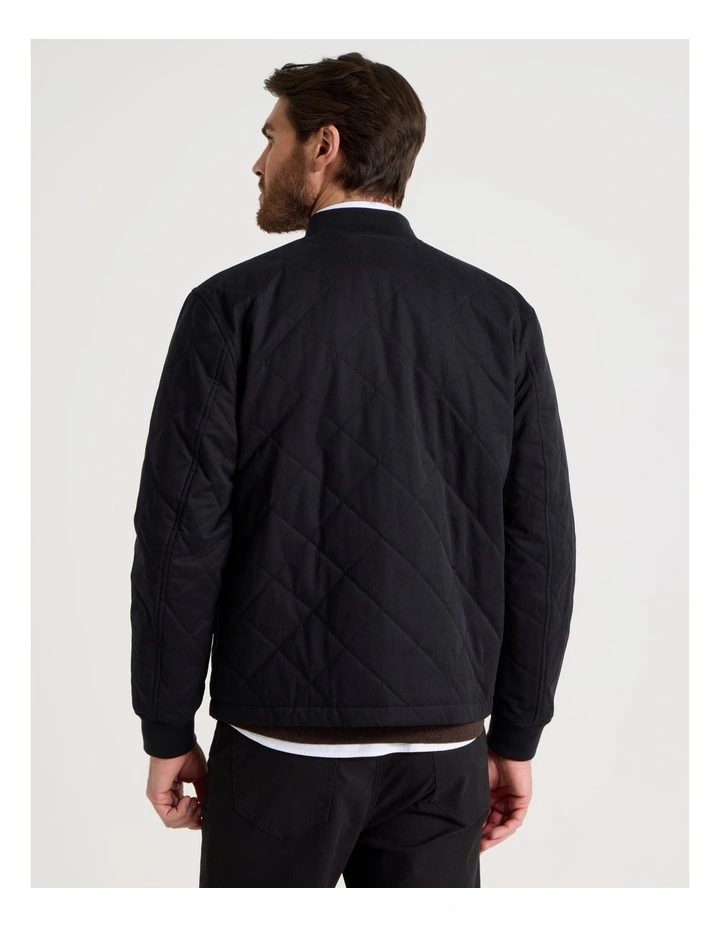 Diamond Quilt Puffer Jacket in Black image 6