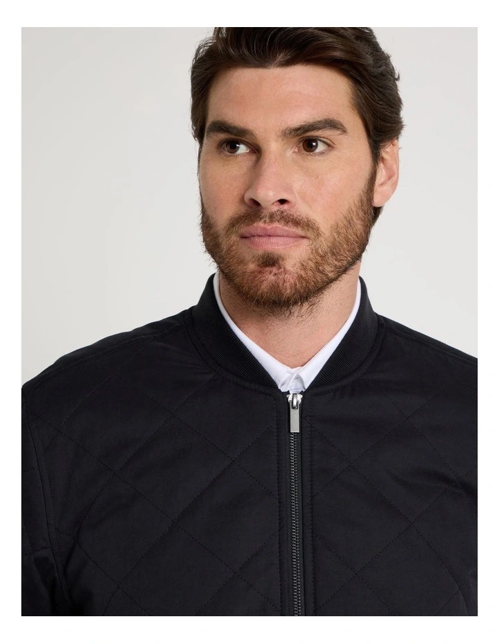 Diamond Quilt Puffer Jacket in Black image 7