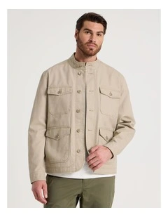 Canvas Utility Field Jacket in Sand