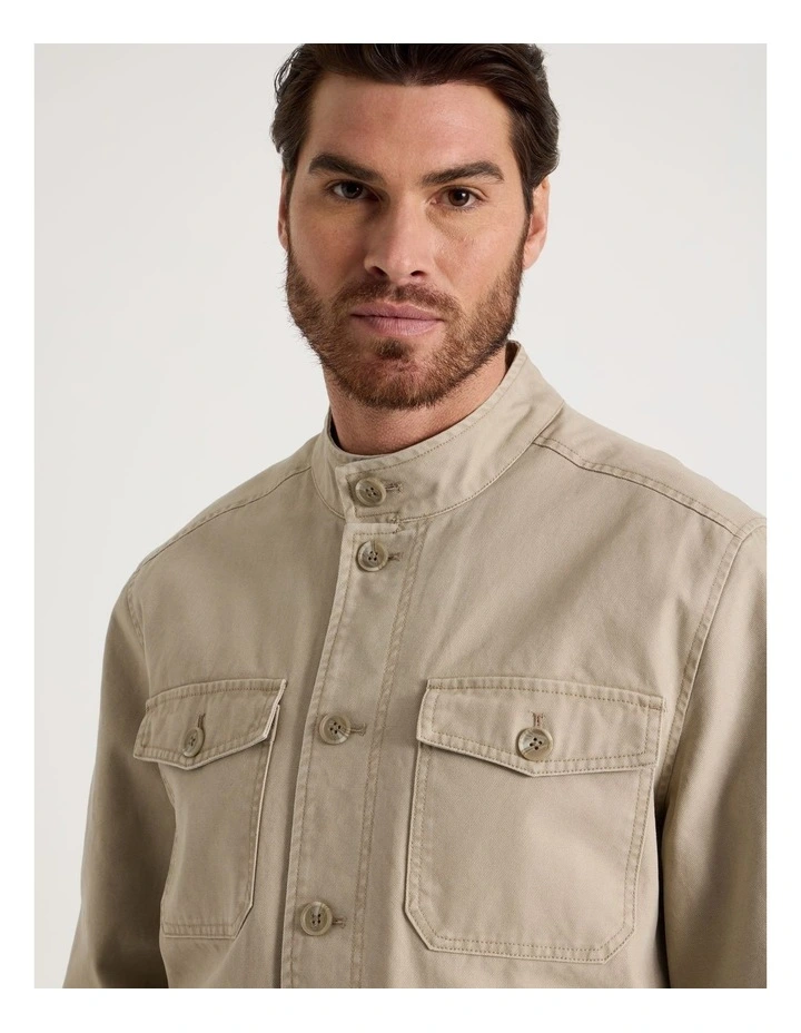 Canvas Utility Field Jacket in Sand image 3