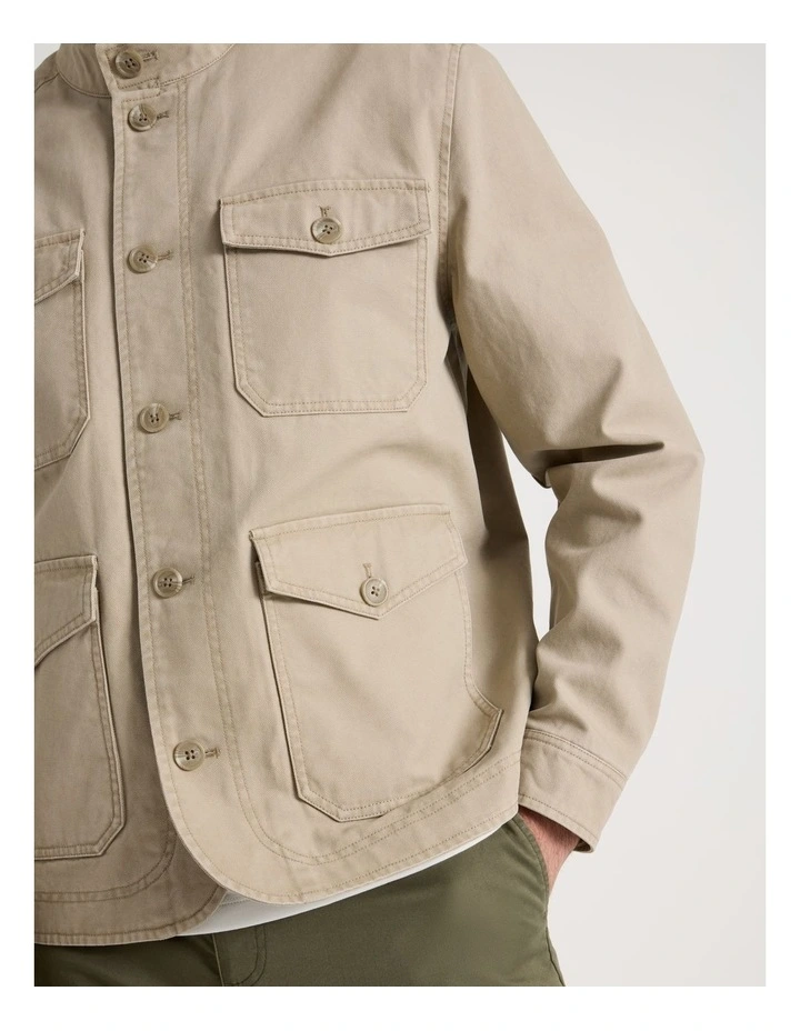 Canvas Utility Field Jacket in Sand image 4