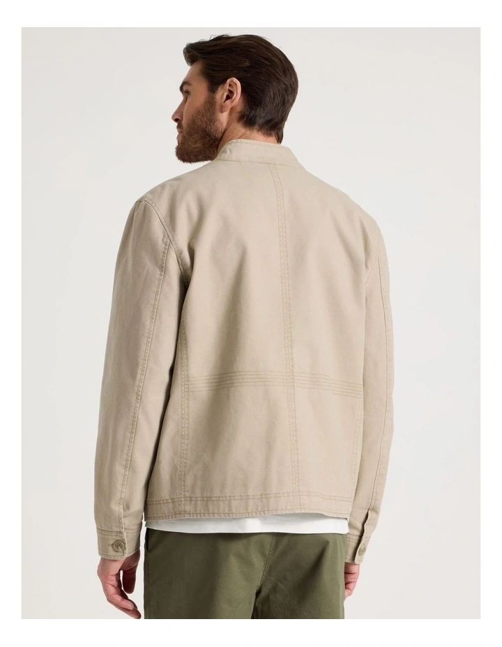 Canvas Utility Field Jacket in Sand image 6