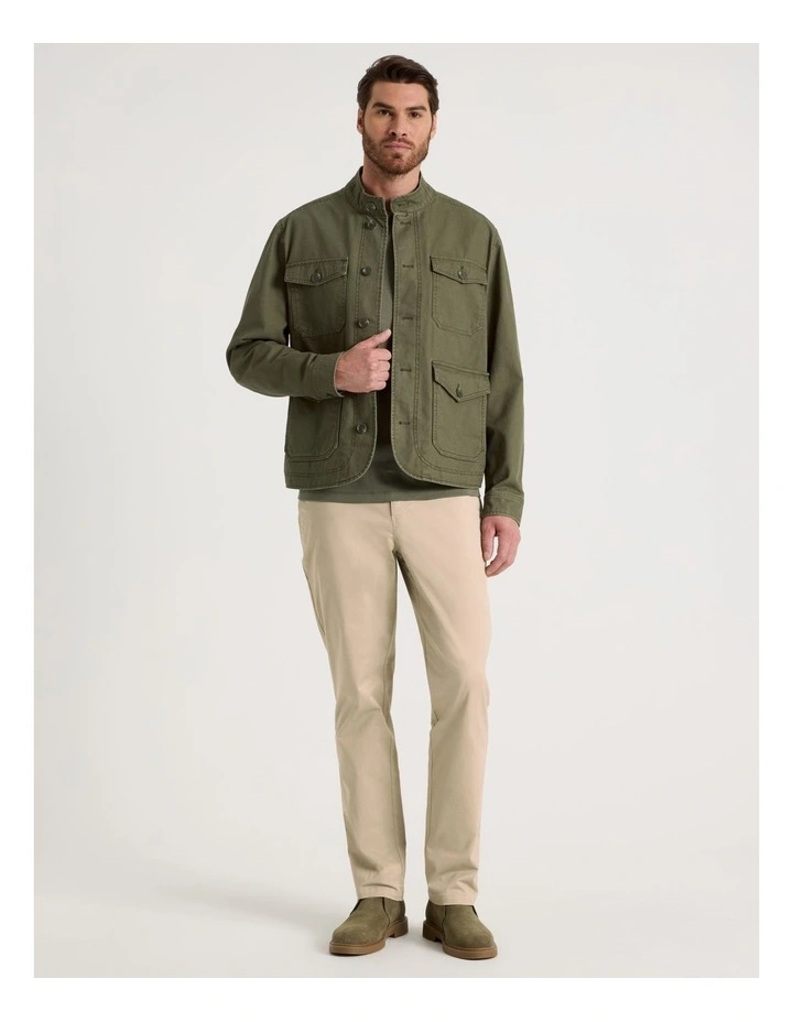Canvas Utility Field Jacket in Olive image 2