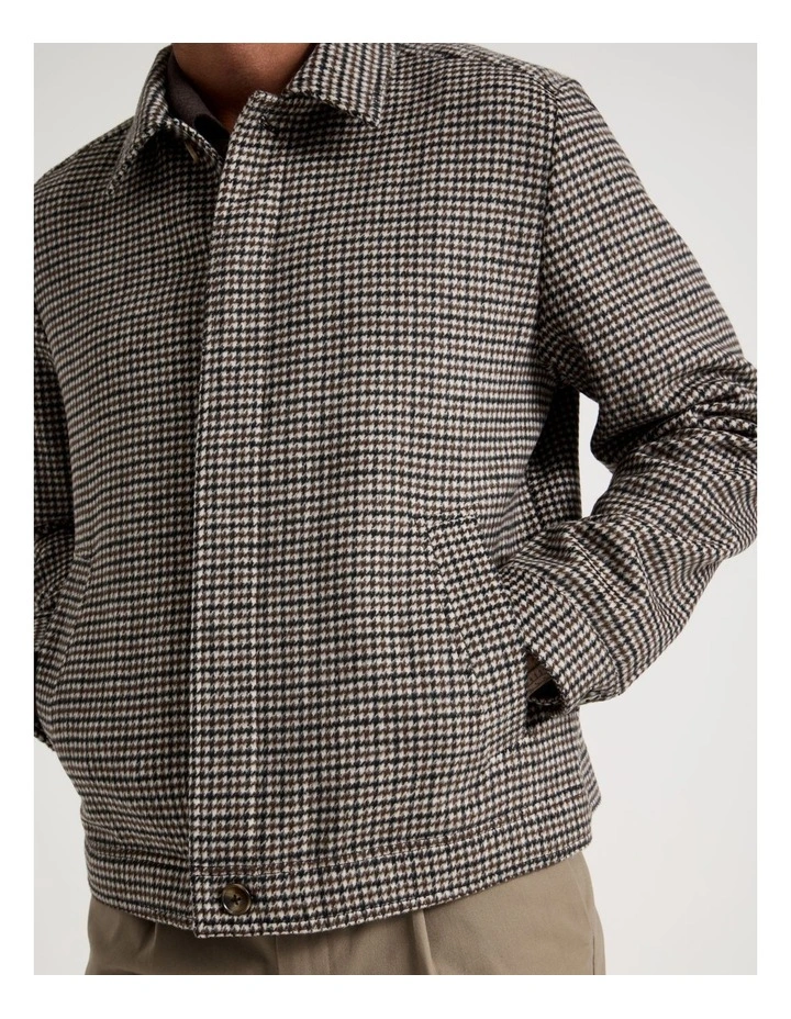 Check Felt Jacket in Brown image 2