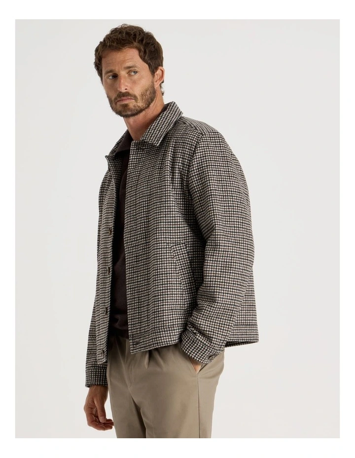 Check Felt Jacket in Brown image 3