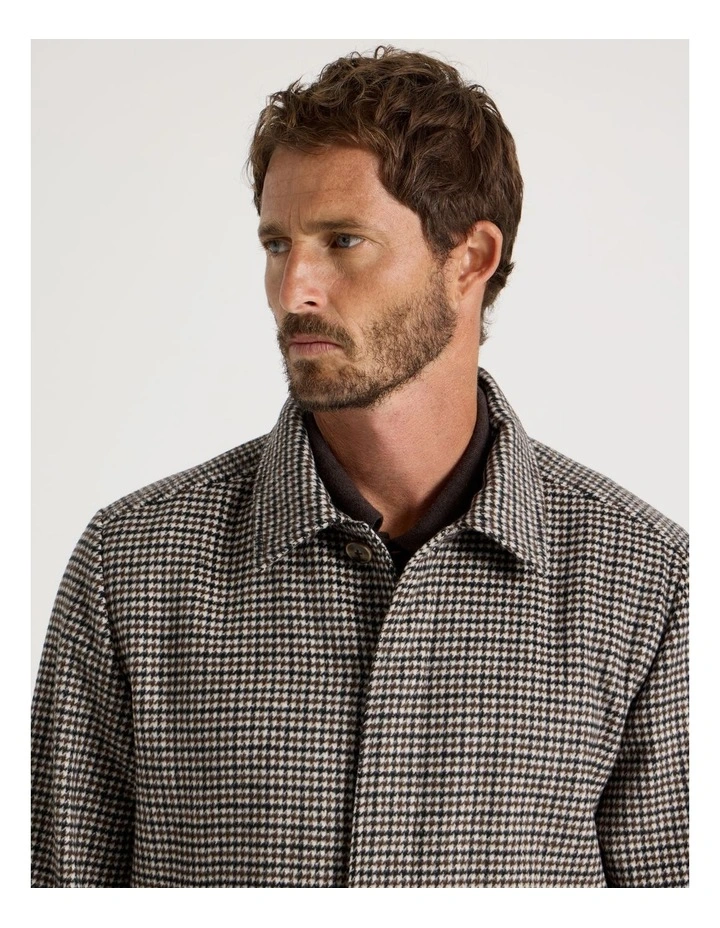 Check Felt Jacket in Brown image 4