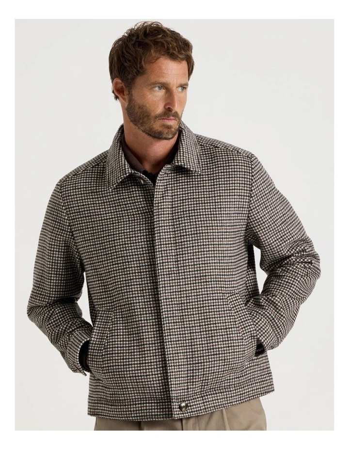 Check Felt Jacket in Brown image 5