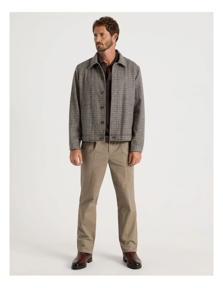 Check Felt Jacket in Brown image 7