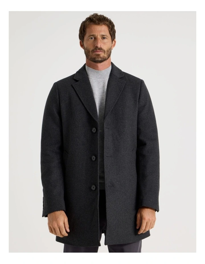 Blazer Coat With Puffer Collar in Charcoal image 7