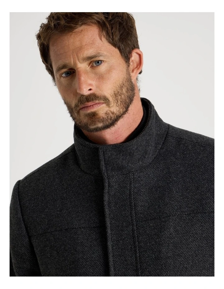 Wool Blend Felt Jacket in Charcoal image 2