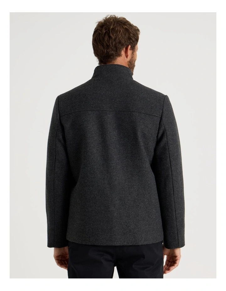 Wool Blend Felt Jacket in Charcoal image 6