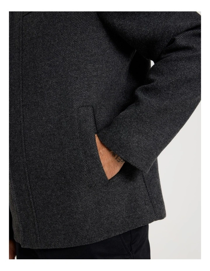 Wool Blend Felt Jacket in Charcoal image 7