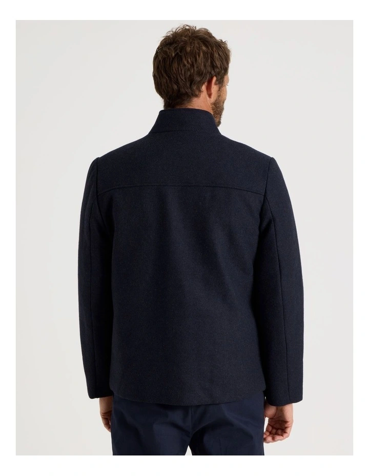 Wool Blend Felt Jacket in Navy image 6