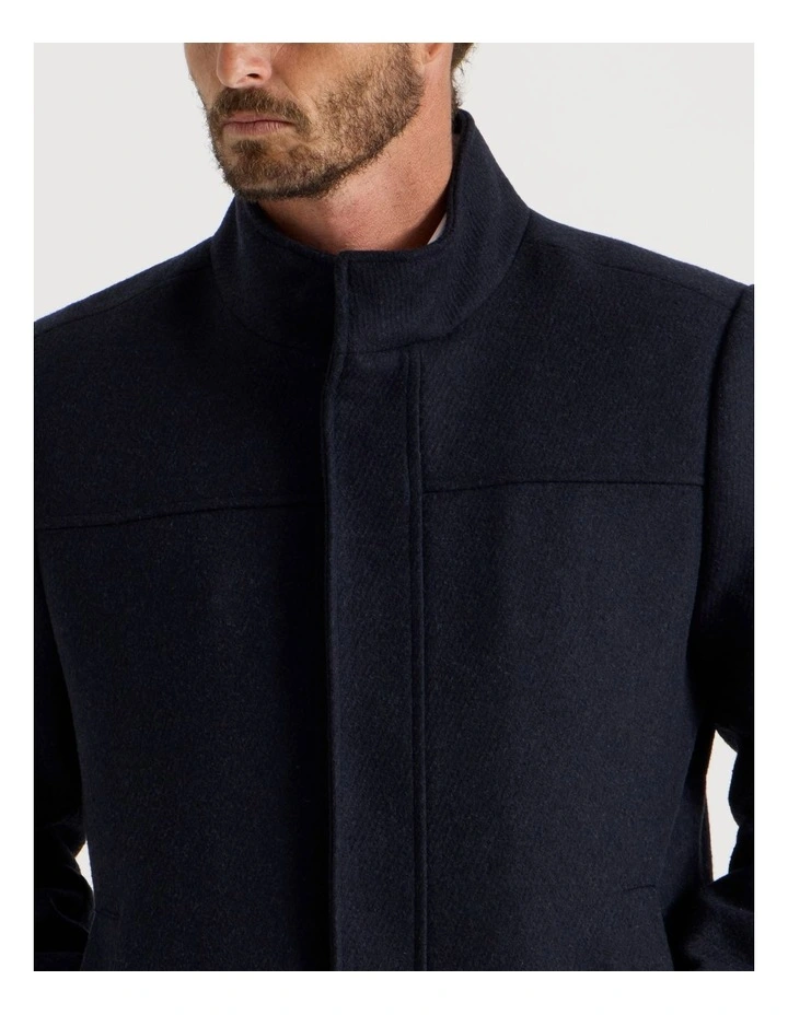 Wool Blend Felt Jacket in Navy image 7