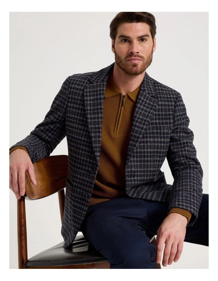 Check Blazer in Navy image 1