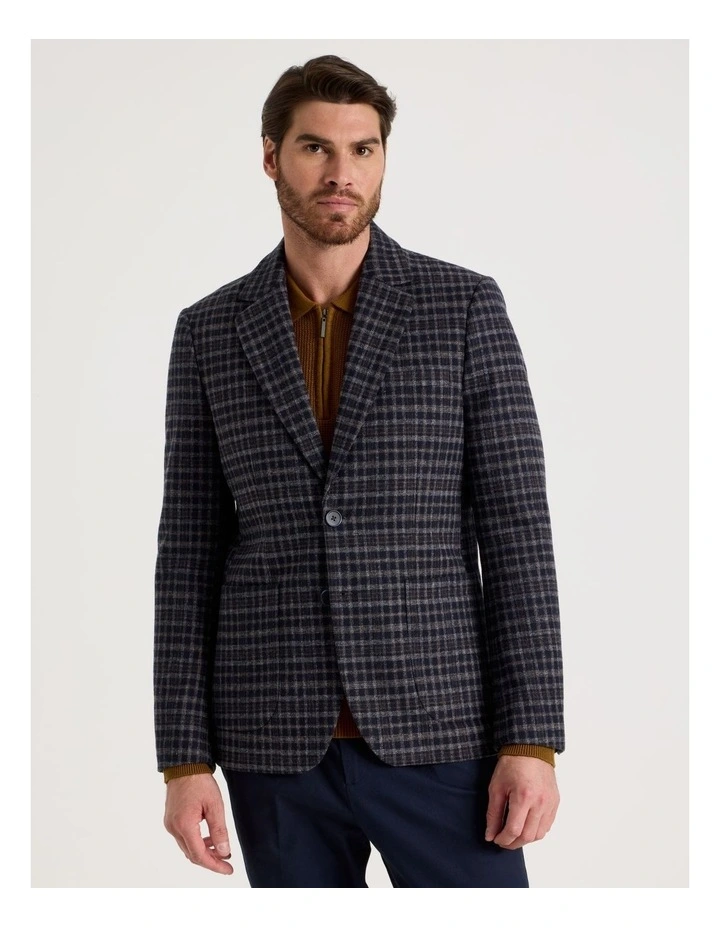 Check Blazer in Navy image 2