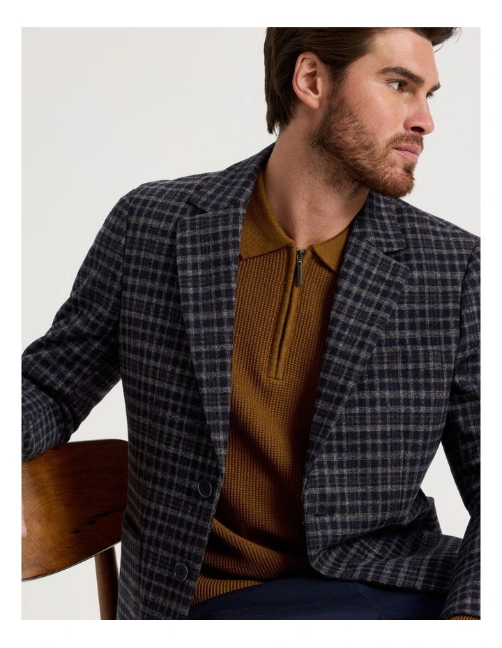 Check Blazer in Navy image 3