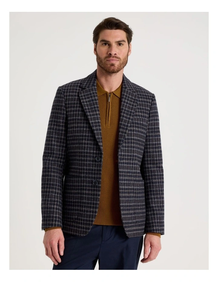 Check Blazer in Navy image 5