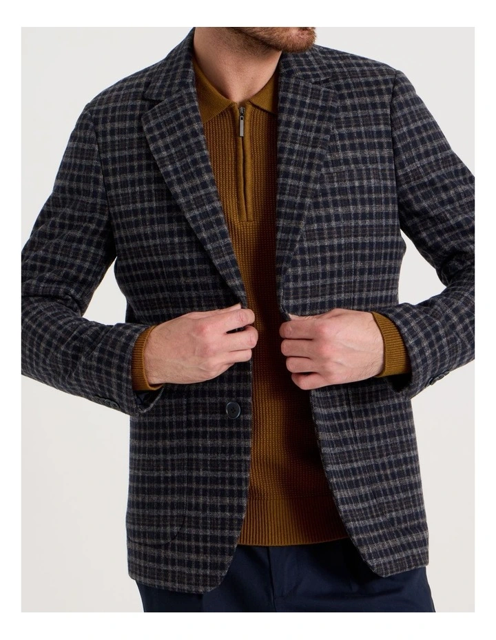 Check Blazer in Navy image 7