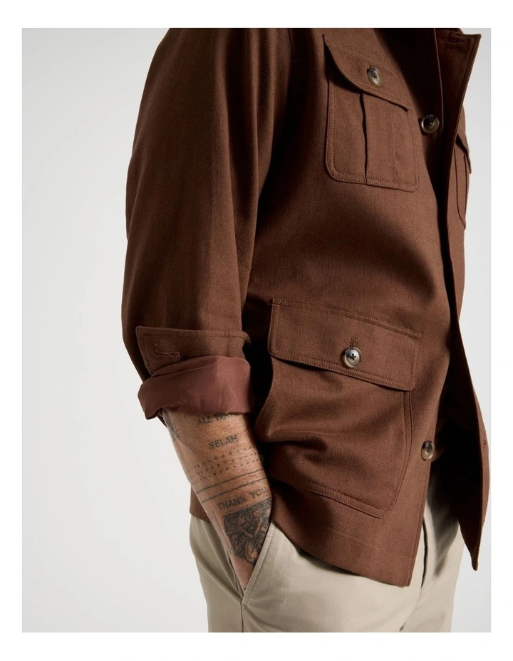 Safari Style Jacket in Brown image 4