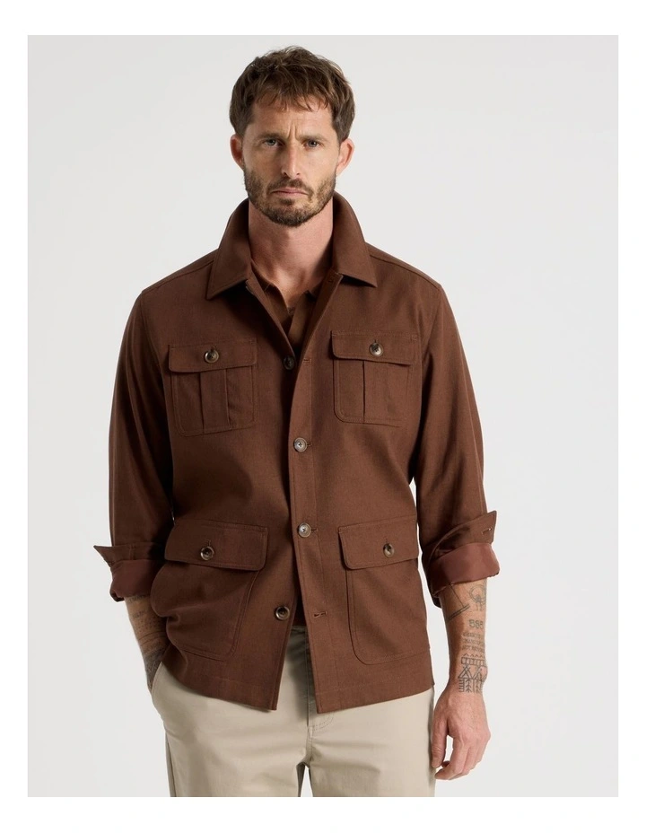 Safari Style Jacket in Brown image 5