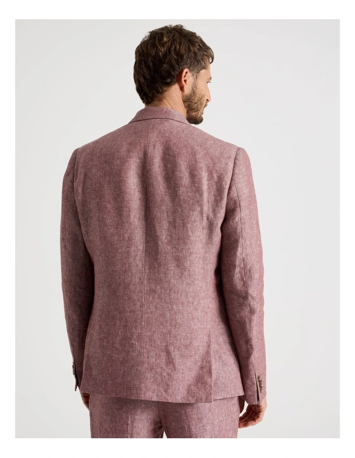 Double Breasted Linen Blazer in Rust image 6