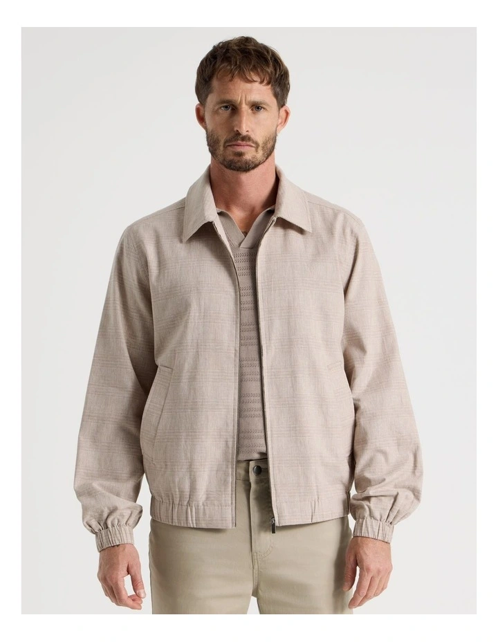 Bomber in Sand and White Check Print image 1