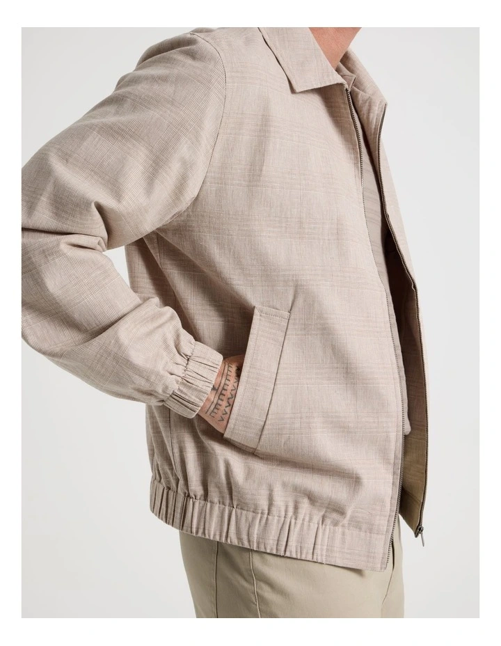 Bomber in Sand and White Check Print image 3