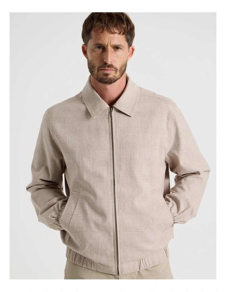 Bomber in Sand and White Check Print image 4