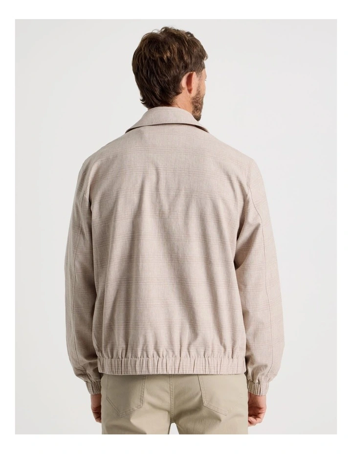 Bomber in Sand and White Check Print image 6