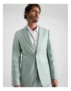 Single Breasted Linen Blazer in Seagrass
