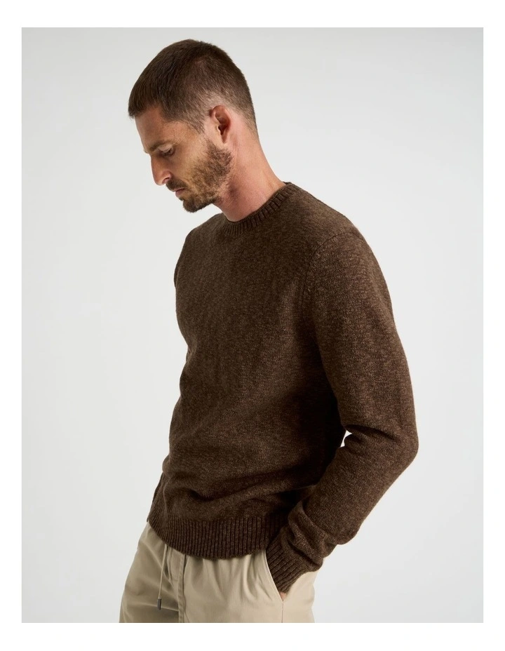 Two Tone Slub Knit Sweater in Chocolate image 2