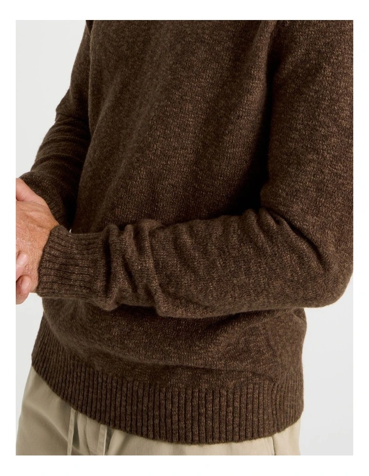 Two Tone Slub Knit Sweater in Chocolate image 3