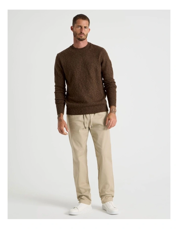 Two Tone Slub Knit Sweater in Chocolate image 4