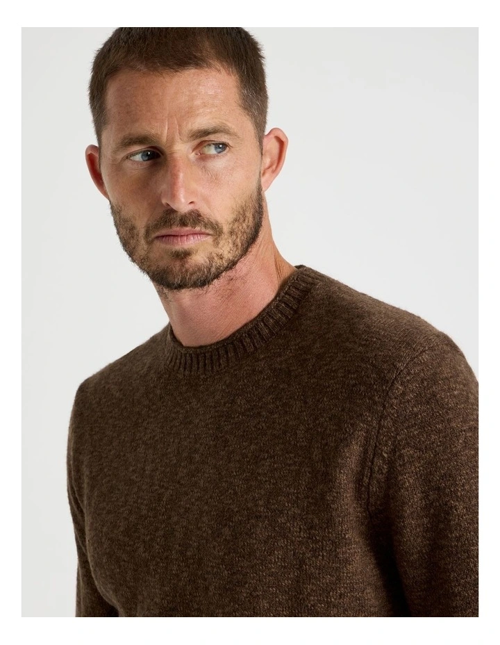 Two Tone Slub Knit Sweater in Chocolate image 5