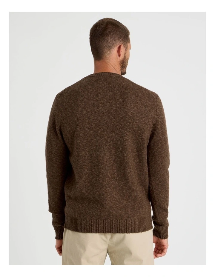 Two Tone Slub Knit Sweater in Chocolate image 6