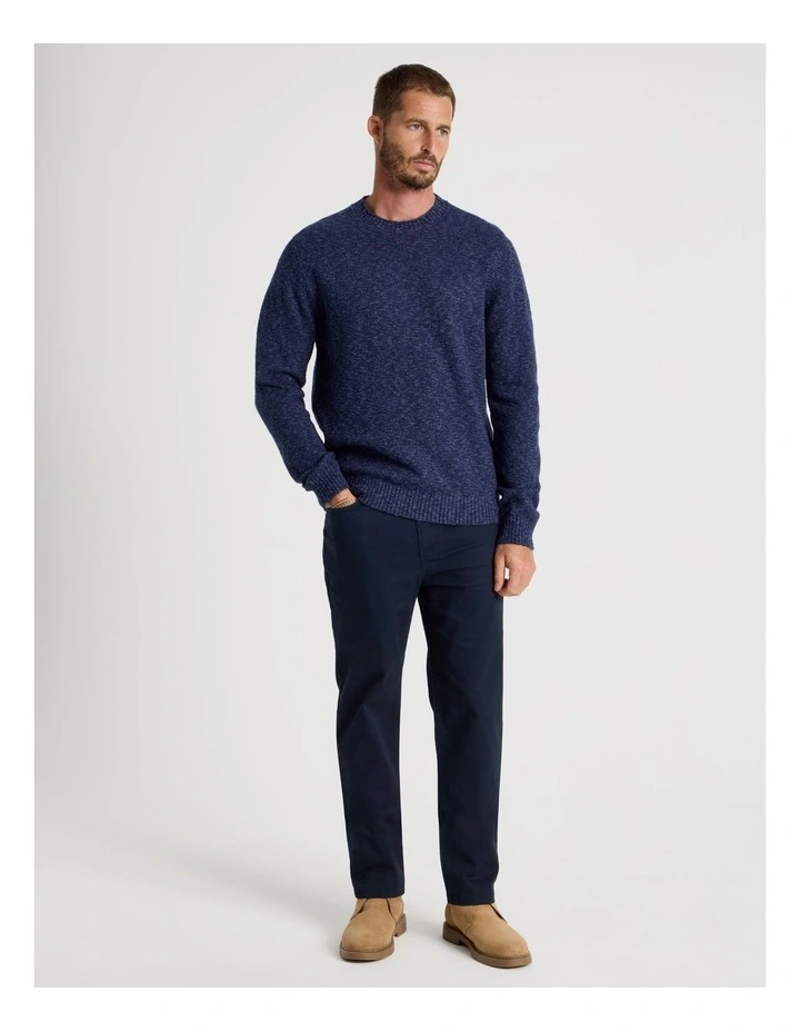 Two Tone Slub Knit Sweater in Navy image 5
