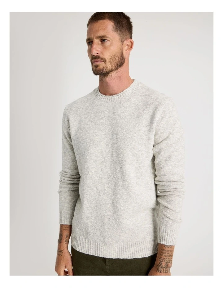 Two Tone Slub Knit Sweater in Oatmeal image 3