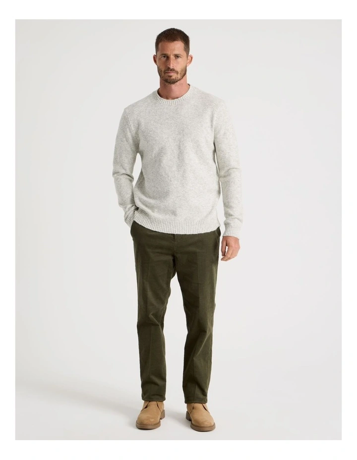 Two Tone Slub Knit Sweater in Oatmeal image 5