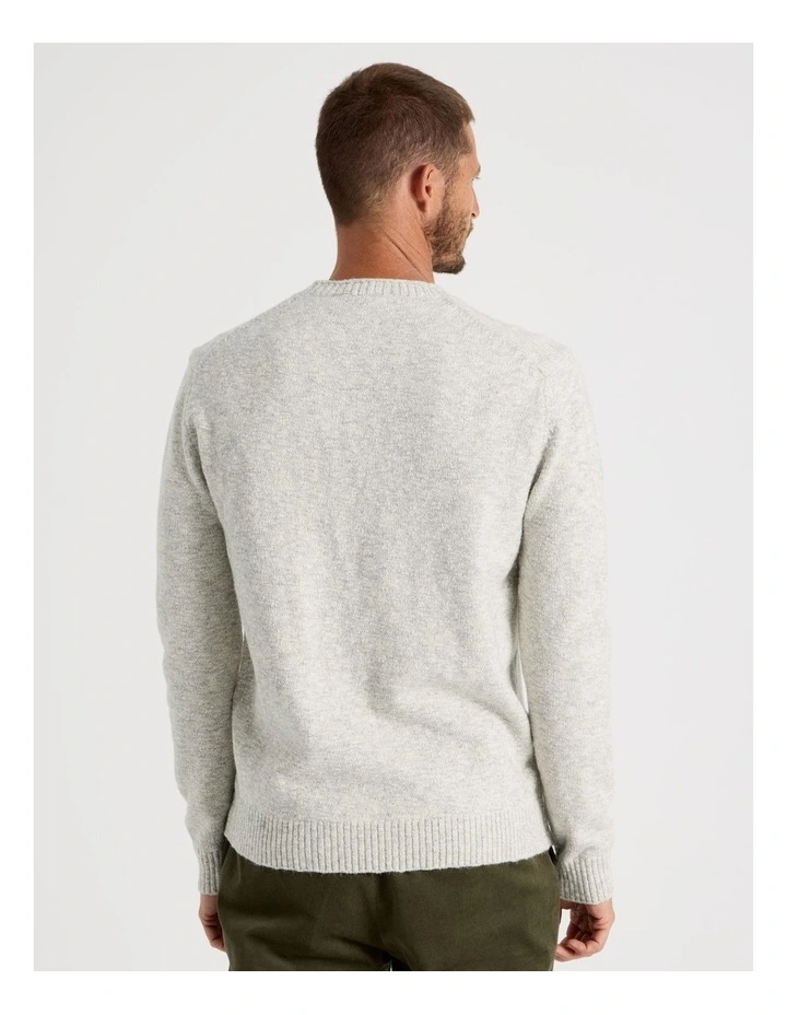 Two Tone Slub Knit Sweater in Oatmeal image 6