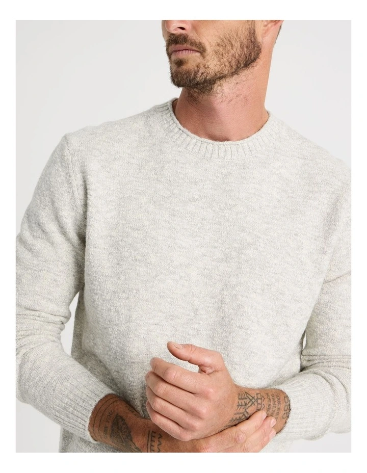 Two Tone Slub Knit Sweater in Oatmeal image 7