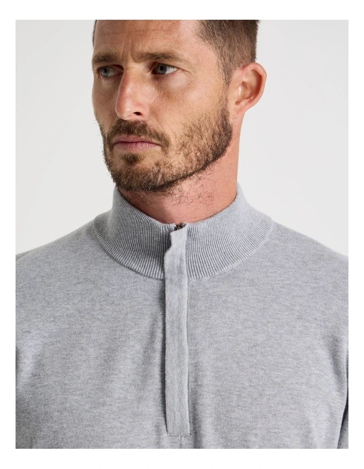 Quarter Zip Knit Sweater in Grey image 4