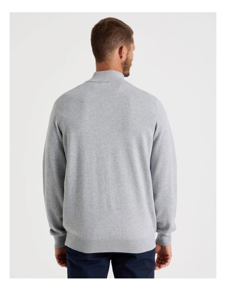 Quarter Zip Knit Sweater in Grey image 6