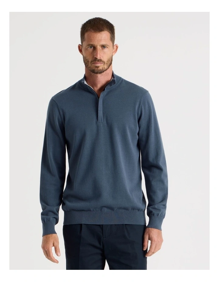 Quarter Zip Knit in Midnight image 2