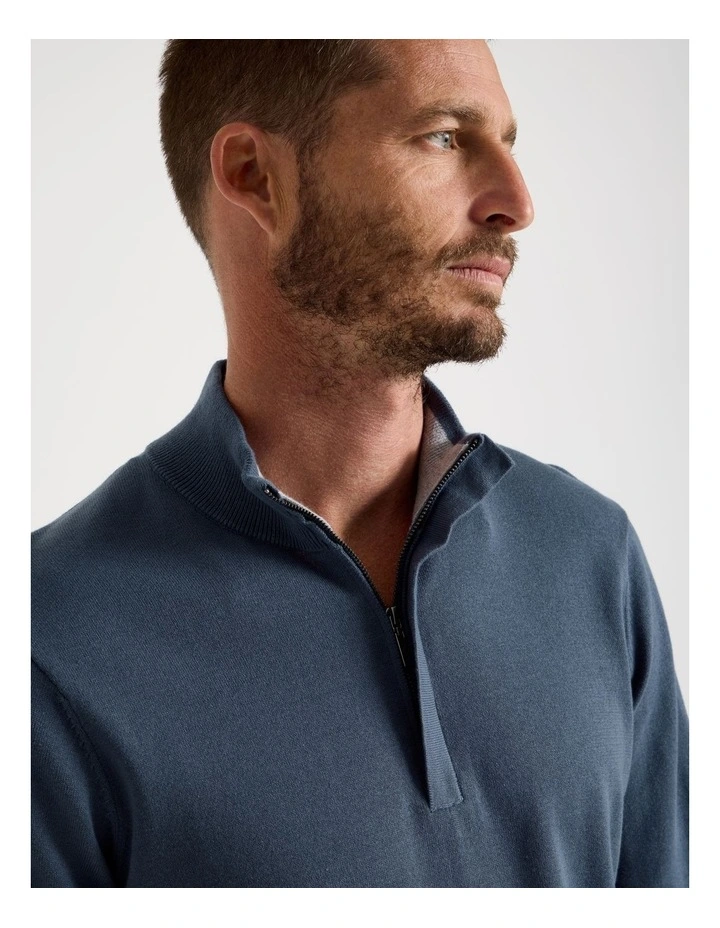 Quarter Zip Knit in Midnight image 3