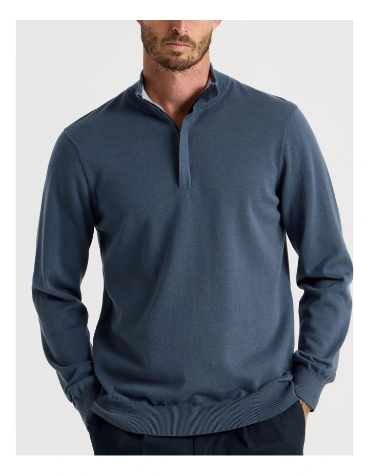 Quarter Zip Knit in Midnight image 5