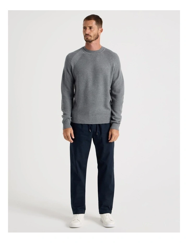 Raglan Sleeve Knit Sweater in Grey Marle image 3